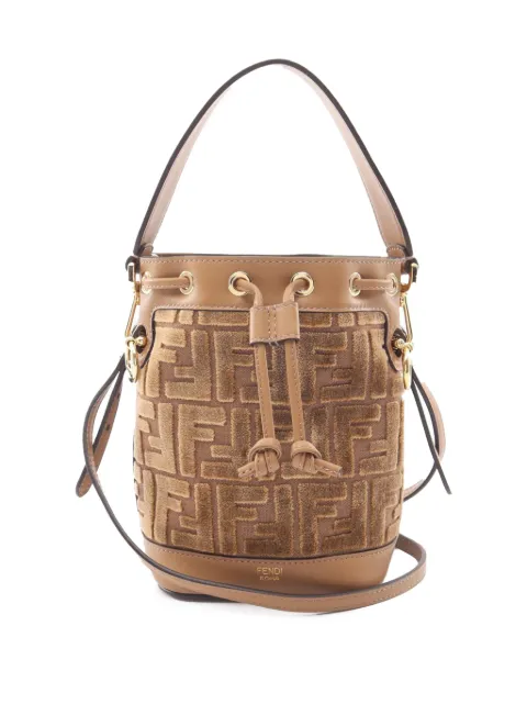Fendi Pre-Owned 2000-2010 Mini Zucca Canvas Mon Tresor Bucket Bag satchel Brown 9INMCQ2BEWTHGFF2