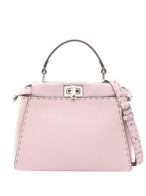 Fendi Pre-Owned 2000-2010 Mini Leather Selleria Peekaboo Iconic satchel Pink XOZZKP1RSDICF7SM