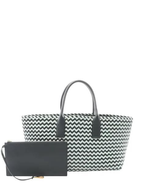 Bottega Veneta Pre-Owned 2012-2026 Bicolor Leather Intrecciato tote bag Green SL171ZUXP7K1UF6T