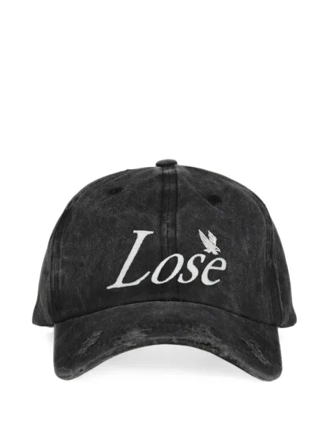 CAPTURE GALLERY distressed embroidered cap Black CG09