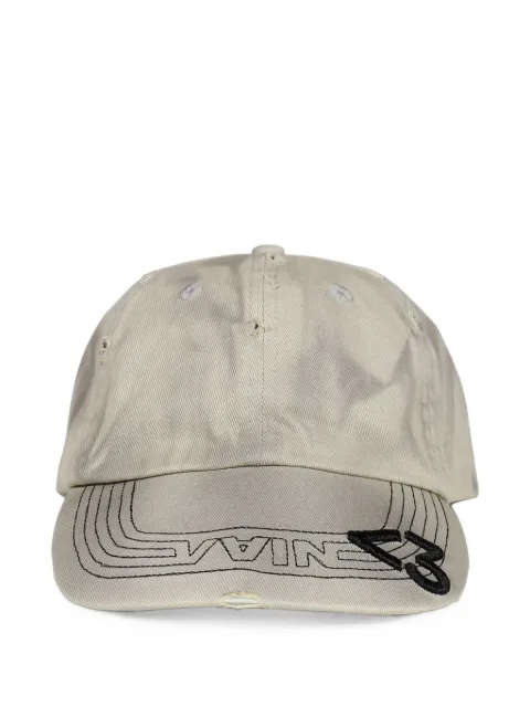 VAIN <3 distressed logo-embroidered cap White 2083