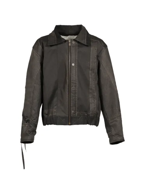 UNDER THE SIGN Dustborn Light patchwork waxed-effect bomber jacket Black RP0090049