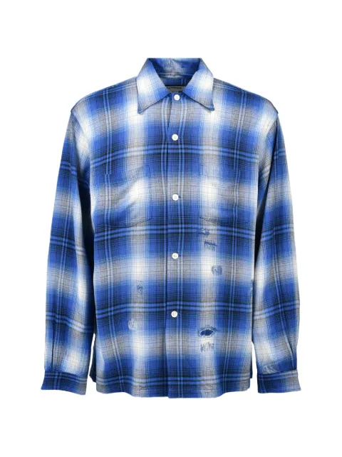 BOW WOW plaid distressed-finish shirt Blue BW261RRPSEX