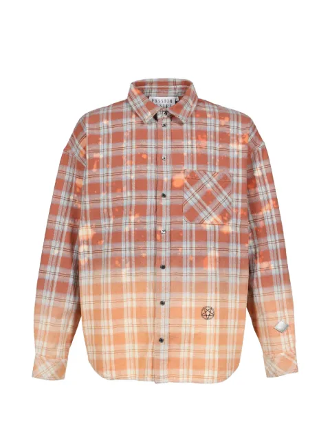 el conductorH bleached check-print shirt Red PD26SS02RED
