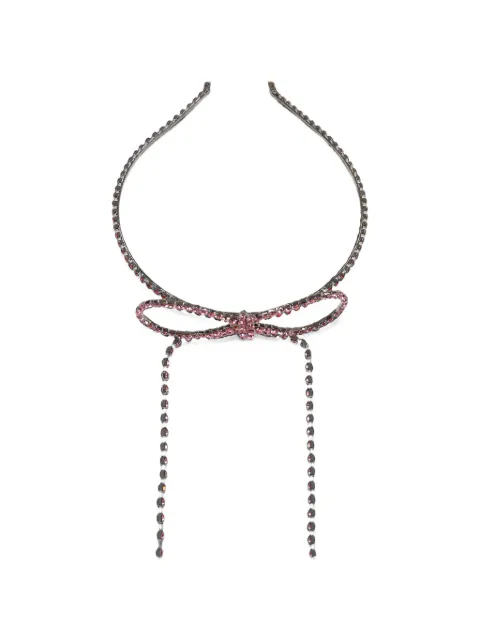 YELLOWSWALLOW crystal-embellished ribbon hairband Pink YLSW0001PNKRED