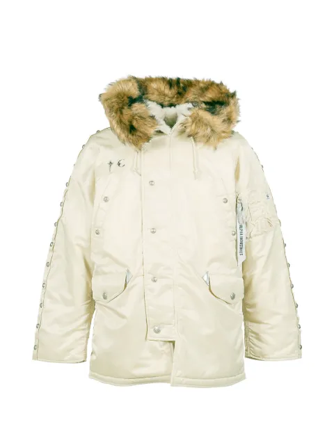 THUG CLUB × Alpha Industries N-3B rivet-embellished padded jacket Neutrals CJT55504C1VTGWHT