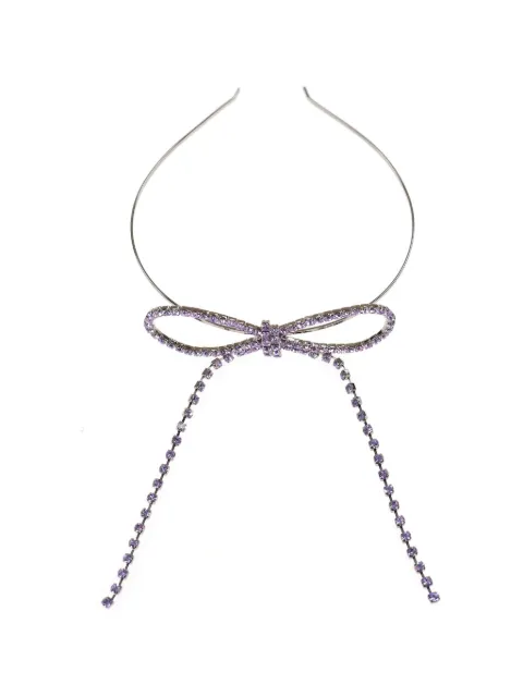 YELLOWSWALLOW bow-detail crystal hairband Purple YLSW0001