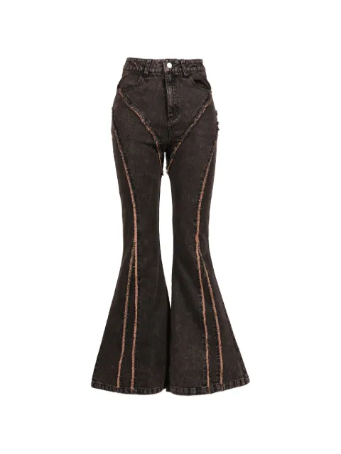 VIVAMUS frayed-seam flared jeans Black VM252PT03