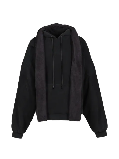 ARNODEFRANCE towel-detail hoodie Black MESHHDWASHEDBLK