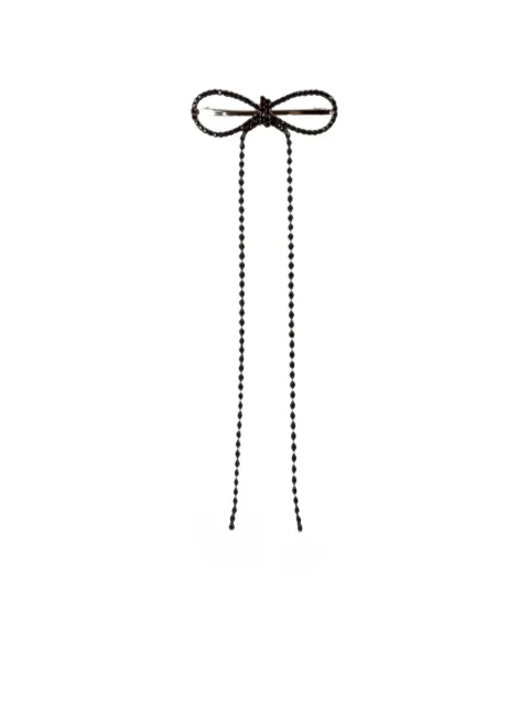 YELLOWSWALLOW bow stone-embellished hair clip Black YLSW9002BLK
