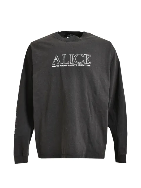 N.HOOLYWOOD logo-print washed-effect long-sleeve t-shirt Black 252AL0204BLK