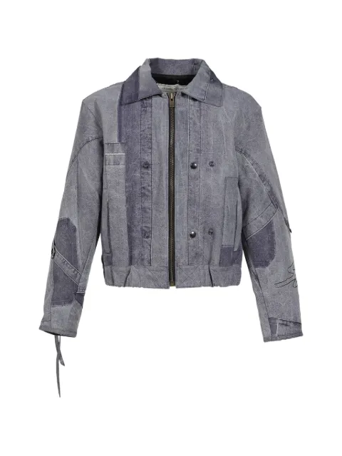 UNDER THE SIGN patchwork wax-coated jacket Grey RP0090041