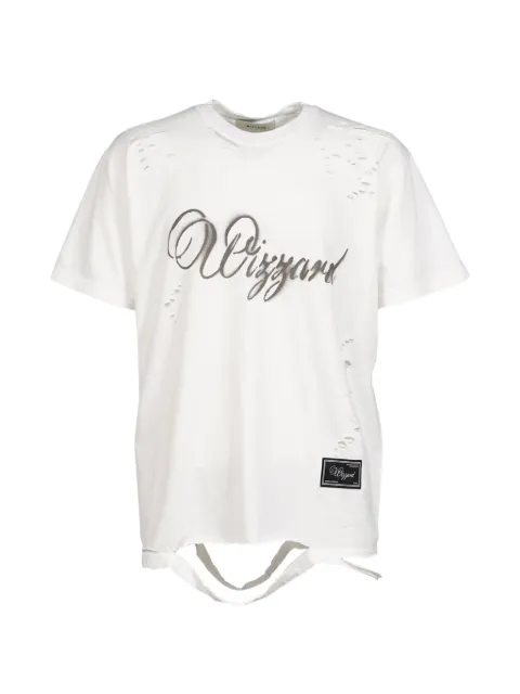 WIZZARD distressed graphic-print t-shirt White W26SSGC050