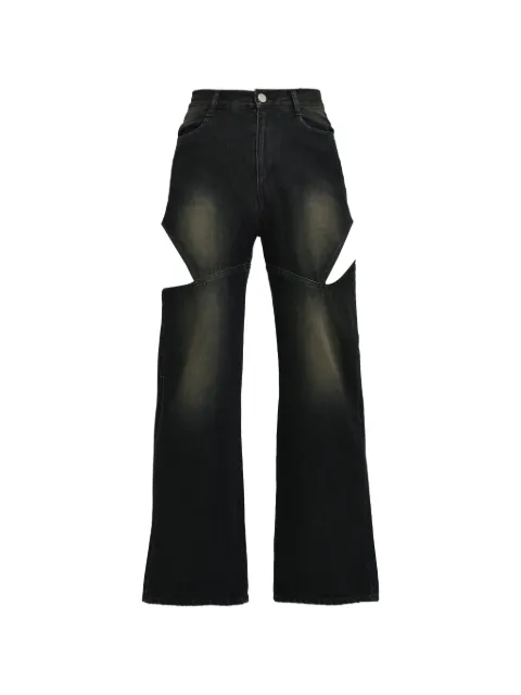 VIVAMUS cut-out washed jeans Black VM25SSPT004BLK