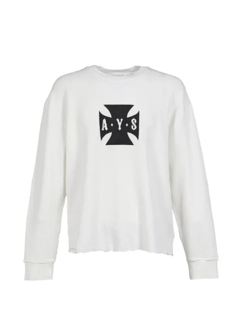ASKYURSELF Destroyer Cross-knit t-shirt White V19010104081C01VINTAGEWHT