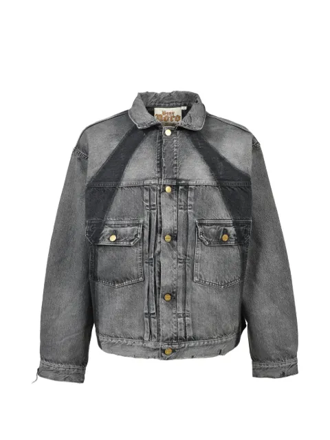 Dear BORO faded-effect boxy denim jacket Grey 7936155003BLK