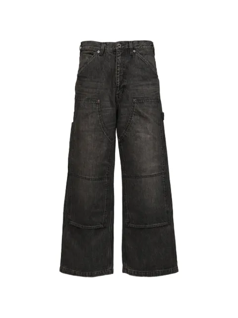 DAIRIKU washed double-knee jeans Black D17BLK