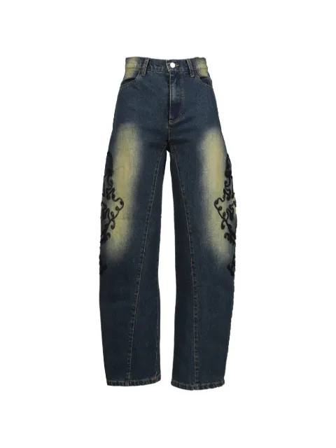 VIVAMUS embroidered faded jeans Blue VM252PT04BLU