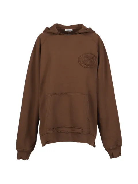 VIVAMUS distressed logo-patch hoodie Brown VM252CS04