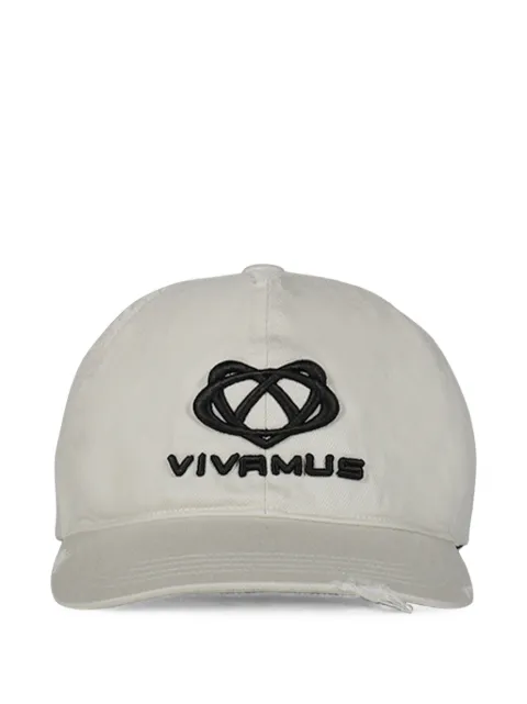 VIVAMUS Damage distressed logo-embroidered cap White VM25SSAC013WHT