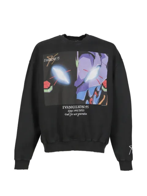 EVANGELI0N 95 graphic-print cotton sweatshirt Black EVA0054