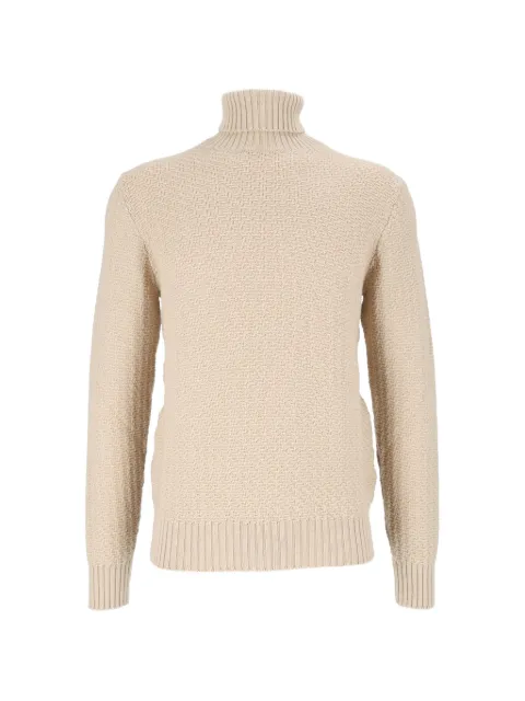 Circolo 1901 basket-weave turtleneck sweater Neutrals CN5583