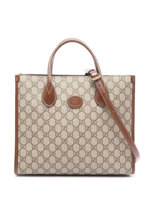 Gucci Pre-Owned 2016-2026 Small GG Supreme Interlocking G Tote satchel Neutrals 7JGHZ6MN6F3DZ1ZC