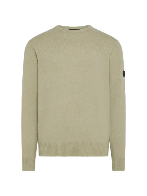 Peuterey logo-patch crew-neck sweater Green PEU562199012205