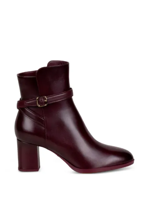 Santoni buckle-strap leather ankle boots Red WTDH72381SYRNDYL
