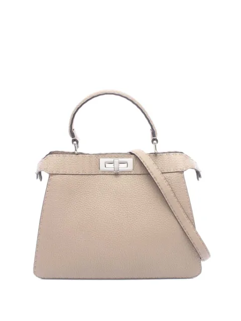 Fendi Pre-Owned 2000-2010 Medium Leather Selleria Peekaboo Iconic satchel Neutrals 1FS8NEZGPKAGBPSD