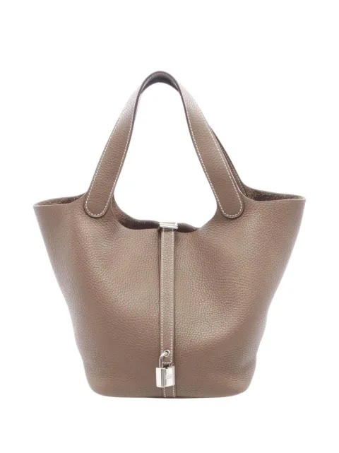 Hermès Pre-Owned 2021 Clemence Picotin Lock 22 handbag Brown O2R141XBSMGYYHVG