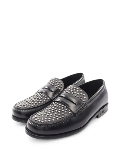 Louis Vuitton Pre-Owned stud-embellished leather loafers Black 1098752FA0243