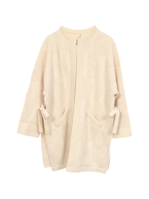 Hermès Pre-Owned 2010s H pattern knit poncho coat Neutrals 1088280
