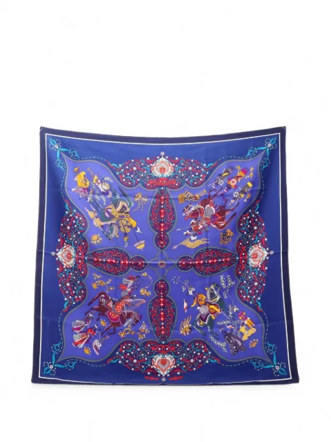 Hermès Pre-Owned 2010s Poesie Persane scarf Blue 1099449