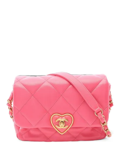 CHANEL Pre-Owned Matelassé heart turn-lock shoulder bag Pink 1103208K8T4T4AK