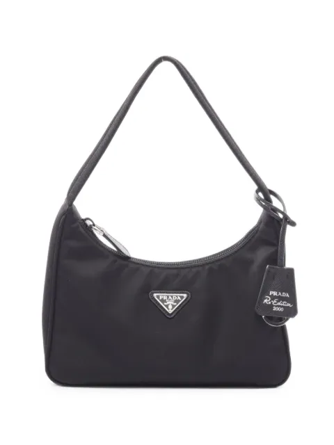 Prada Pre-Owned 2010s mini Re-Edition 2000 logo-plaque handbag Black 1103196