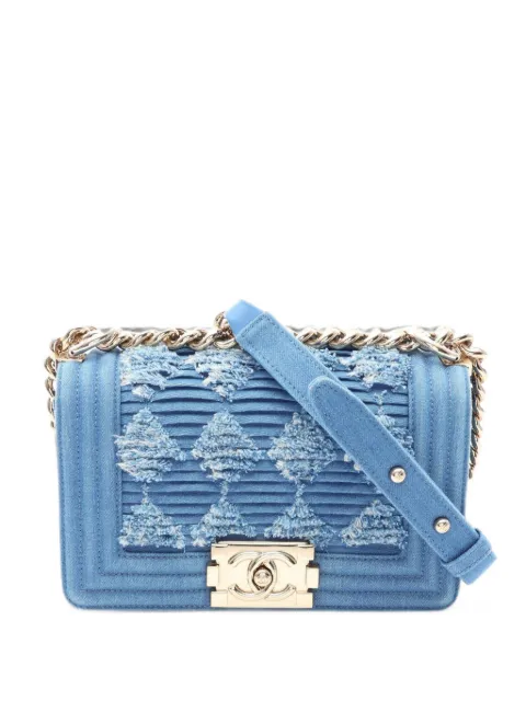 CHANEL Pre-Owned 2019 small Boy chain shoulder bag Blue 110213127729998
