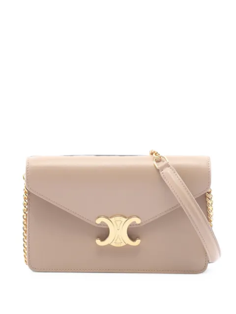 Celine Pre-Owned 2020s Margo Triomphe chain shoulder bag Neutrals 1102255