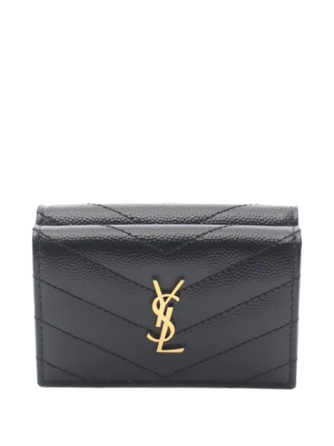 Saint Laurent Pre-Owned 2020s Monogram quilted trifold wallet Black 1101989