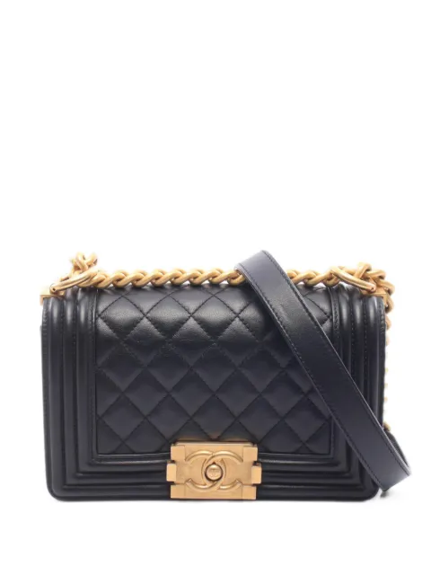 CHANEL Pre-Owned 2019 Boy diamond-quilted shoulder bag Black 110259527936580