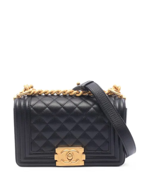 CHANEL Pre-Owned 2021 Boy diamond-quilted mini bag Black 1103611PGEUHNAJ