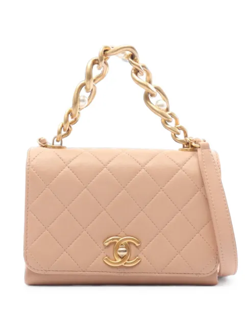 CHANEL Pre-Owned Matelassé mini bag Neutrals 1103217KJAU4CAG