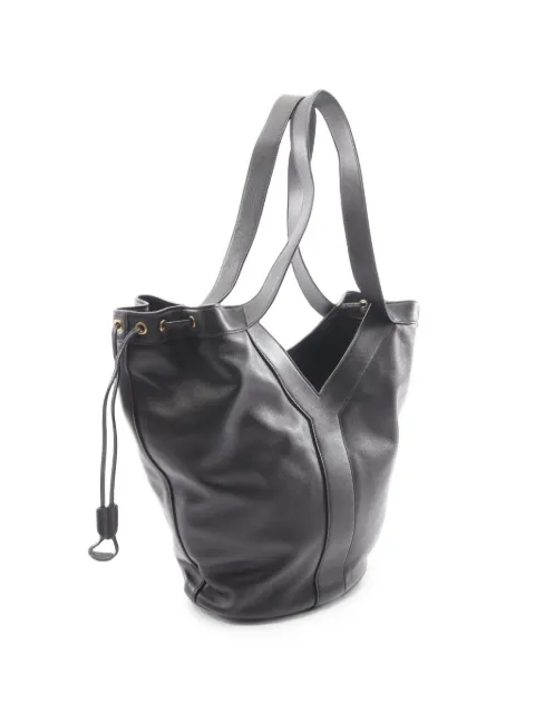 Saint Laurent Pre-Owned 2010s Y leather tote bag Black 1102354