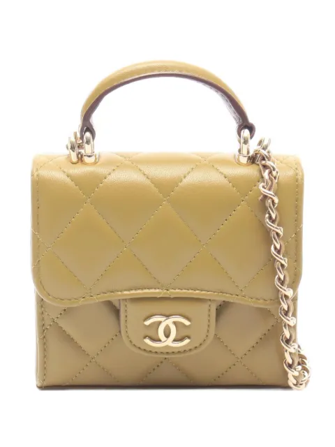 CHANEL Pre-Owned mini Matelassá chain clutch bag Neutrals 1102596KP9N6KT2