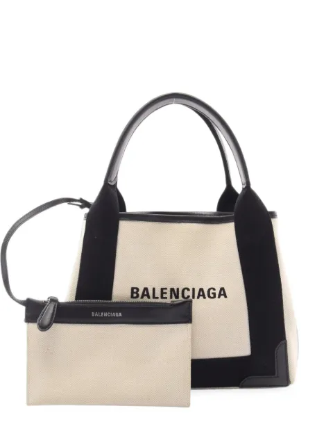 Balenciaga Pre-Owned 2000s XS Navy Cabas tote bag Neutrals 1101672