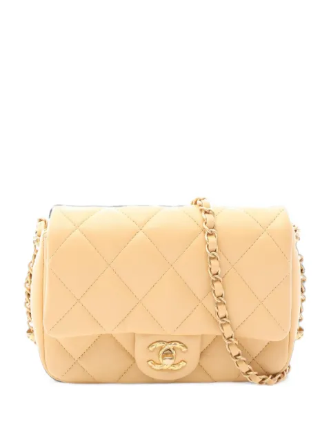 CHANEL Pre-Owned 2021 small Matelassé quilted CC turn-lock shoulder bag Neutrals 1102204T5GTUK5E