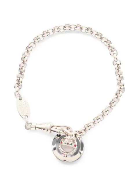 Vivienne Westwood Pre-Owned 2020s Petit Orb rhinestone bracelet Silver 1102957
