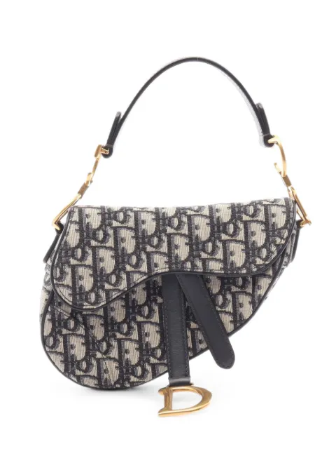 Christian Dior Pre-Owned 2010s mini Oblique Saddle shoulder bag Blue 1103162