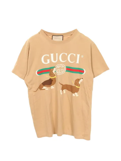 Gucci Pre-Owned 2000s Interlocking G Dachshund T-shirt Neutrals 1100844