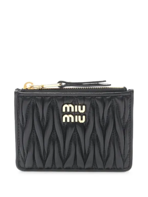 Miu Miu Pre-Owned Matelassé card case Black 1102189